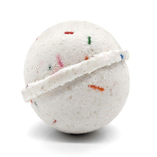 Birthday Cake Bath BombWhat's a birthday cake without sprinkles! This bath bomb smells like it just came out of the oven! Our Bath Bombs are packed with skin loving ingredients like Goat Milk, Cocoa Butter, Shea Butter, Colloidal Oats, and Sweet Almond Oil. Size: 3.0 oz More Info: Everyday's your Birthday Animal Cruelty Free Paraben Free Phthalate Free Petrolatum Free