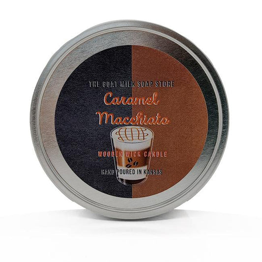 Caramel Macchiato Wooden Wick Candle - The Goat Milk Soap Store