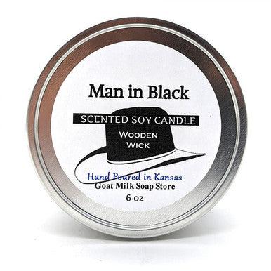 Man In Black Woden Wick Candle - The Goat Milk Soap Store