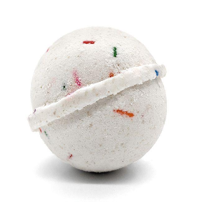 Birthday Cake Bath BombWhat's a birthday cake without sprinkles! This bath bomb smells like it just came out of the oven! Our Bath Bombs are packed with skin loving ingredients like Goat Milk, Cocoa Butter, Shea Butter, Colloidal Oats, and Sweet Almond Oil. Size: 3.0 oz More Info: Everyday's your Birthday Animal Cruelty Free Paraben Free Phthalate Free Petrolatum Free