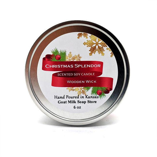 Christmas Splendor Wooden Wick Candle - The Goat Milk Soap Store