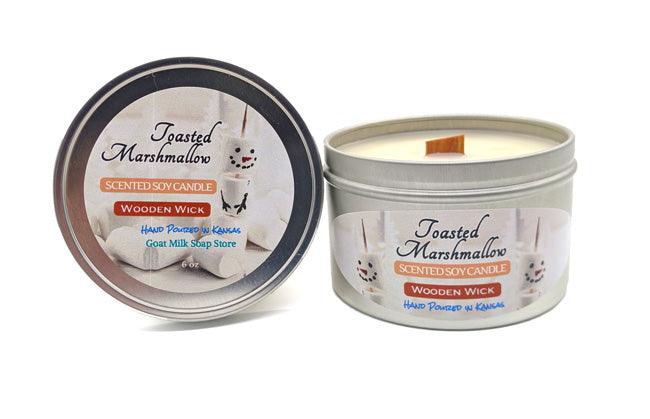 Toasted Marshnallow Wooden Wick Candle - The Goat Milk Soap Store