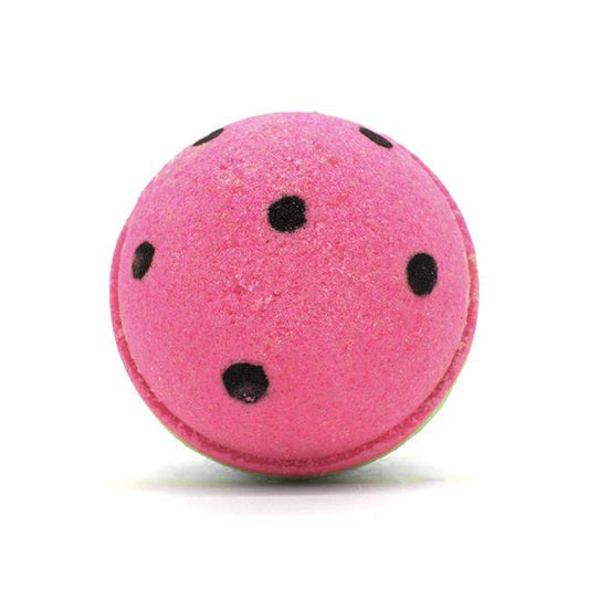 Watermelon Goat Milk Bath BombOur refreshing "What-A-Melon" Bath Bomb is for the hot, humid, muggy days when you need a break. You need a refresh. Cool pink, pastel melon green and ice cold watermelon team up to beat the heat. Drop one into your bath for an instant summer classic. As you slip into your personal oasis, feel the fresh ingredients go to work, washing away the day. Next time you need a refresh, What-A-Melon. More Info: Bad Maama Jamma Animal Cruelty Free Paraben Free Phthalate Free Petro