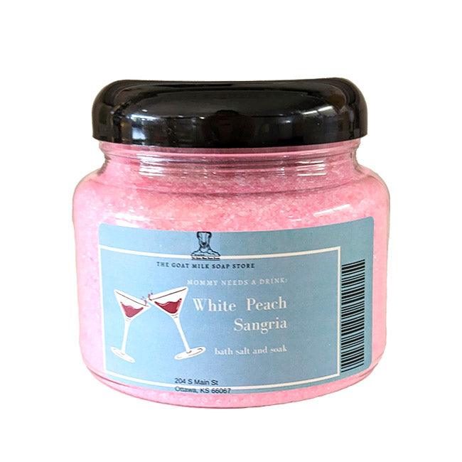 Mommy Needs a Drink! Bath Salt Soak is perfect for when you need some relaxation and pampering after a long day. This luxurious soak has been specially scented in White Peach Sangria to bring an extra layer of tranquility as you reset and renew your body. This calming scent will help get you into the right mindset, it also contains Epsom salt, which helps reduce stress and muscular aches while soothing skin irritations.
